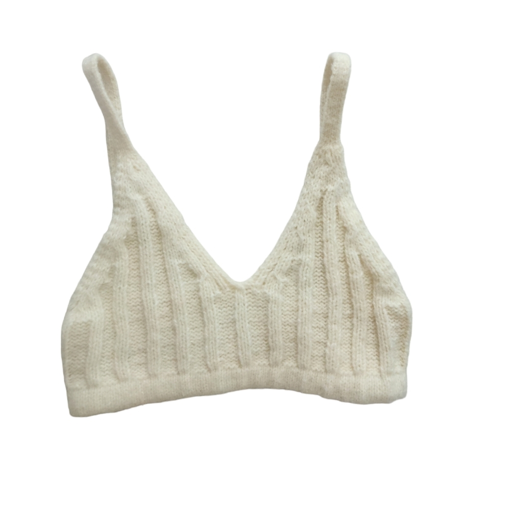 DOUBLE ZERO fuzzy ribbed crop tank